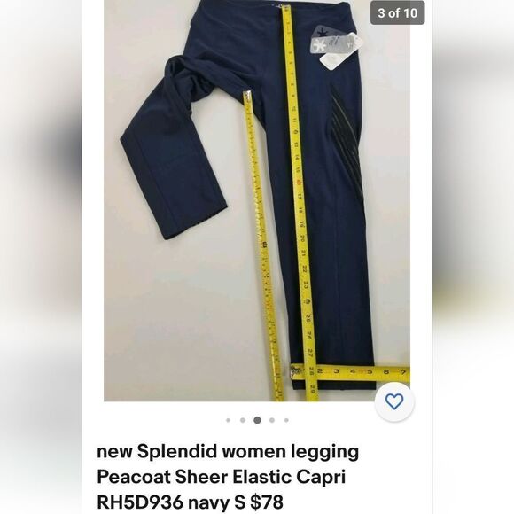 NWT Splendid Leggings Peacock Sheer Active wear - Picture 10 of 14
